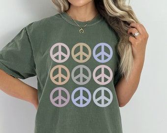 Peace Sign Shirt | Comfort Colors | Pastel Colors |Peace Tee | Hippie Tee | Cute Retro shirt | Boho t shirt | Retro shirt | 60s Tee | Peace