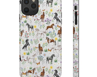Horse Phone Case Horse Lover Phone Case Gift for Horse Lover Equestrian Phone Case Pony Gift Horse mom Gift Wildflowers Equestrian Gift
