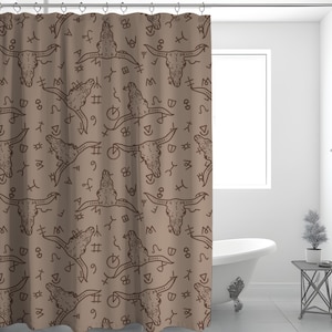 Cattle Brands Shower Curtain Western Home Decor Ranch Decor Cowboy Aesthetic Western Housewarming Gift Farm House Decor Cattle Neutral Bath
