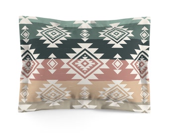 Western Pillow Sham Microfiber Pillow Sham Western Pillow Case Aztec Pillow Cover Western Bedroom Decor Ranch Decor Western Aztec Bedding