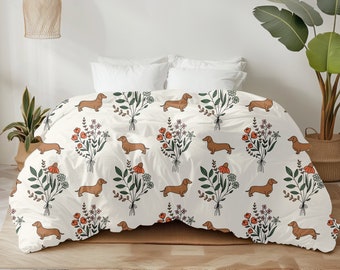 Dachshund Duvet Cover Microfiber Duvet Cover Dachshund Decor Dachshund Gift Dog Decor Dog Mom Gift Sausage Dog Wiener Dog Doxie Quilt Cover