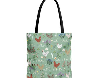 Chicken Tote Bag Chicken Gift For Chicken Lover Homesteader Gift Cute Tote Bag Chicken Mom Farm Gift Reusable Bag Shopping Bag Farm Animals