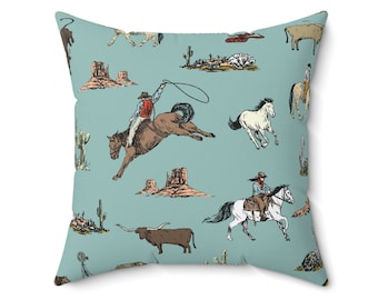 Cowboy Accent Pillow Modern Farmhouse Decor Western Throw Pillow Gift For Rancher Wild West Decor Americana Bedding Cowgirl Gift For Farmer