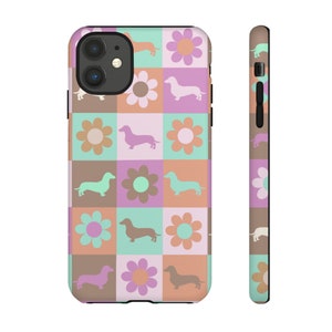 Dachshund Phone Case iPhone 15 Phone Case Sausage Dog Gift Wiener Dog Gift for Doxie Mom Retro Phone Case Dog Lover Gift Cute Phone Case image 5