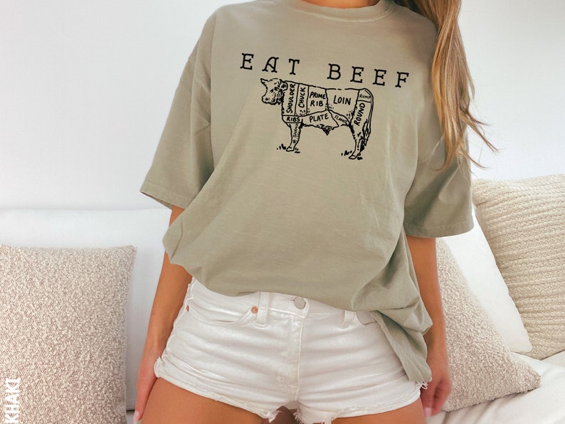 Eat Beef Shirt Farming Tshirt Ranch Wear Trendy Western Graphic Tee Country Concert Apparel Cowboy Gift T-Shirt Cowgirl Rodeo Outfits Cows bild 3