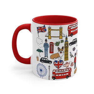 London Coffee Mug British Mug English Gift London Icons Gift For Brit Great Britain Travel Gift UK Union Jack Gift London Souvenir Travel