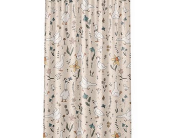 Silly Goose Window Curtain Funny Home Decor Quirky Drapery Novelty Room Accent Cottagecore Kids Room Cute Sheer Curtains