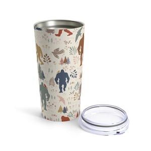 Bigfoot Tumbler Camping Tumbler Camping Mug 20oz Tumbler Nature Lover Bigfoot Lover Sasquatch Yeti Gift Outdoor Lover Gift Bigfoot Gift Bild 1