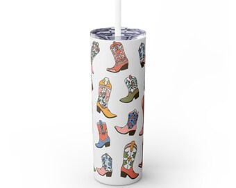 Cowgirl Boots Skinny Tumble Western Cowgirl Insulated Cup Cowgirl Gift Rodeo Accessories Travel Gift Country Music Gift Country Western
