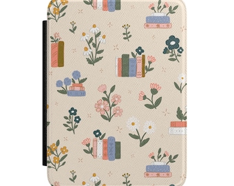 Books & Flowers Kindle case for Colorsoft and Paperwhite (7") 12th generation-bookish gift for reader