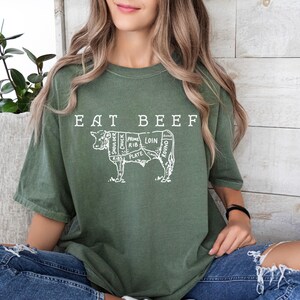 Eat Beef Shirt Farming Tshirt Ranch Wear Trendy Western Graphic Tee Country Concert Apparel Cowboy Gift T-Shirt Cowgirl Rodeo Outfits Cows bild 2