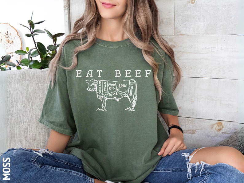 Eat Beef Shirt Farming Tshirt Ranch Wear Trendy Western Graphic Tee Country Concert Apparel Cowboy Gift T-Shirt Cowgirl Rodeo Outfits Cows bild 2