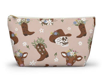 Cowgirl Makeup Bag Western Gift Cosmetic Bag Cowgirl Boots Toiletry Bag Country Girl Gift Cute Travel Bag Makeup Organizer Bridesmaid Gift