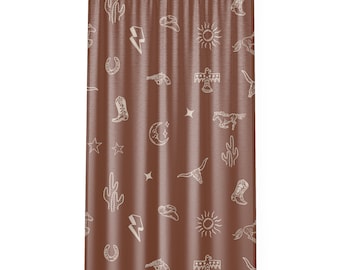 Western Window Curtain Wild West Window Curtain Transparent Window Curtain Western Decor Southwestern Curtain Western Decor Ranch Decor Gift
