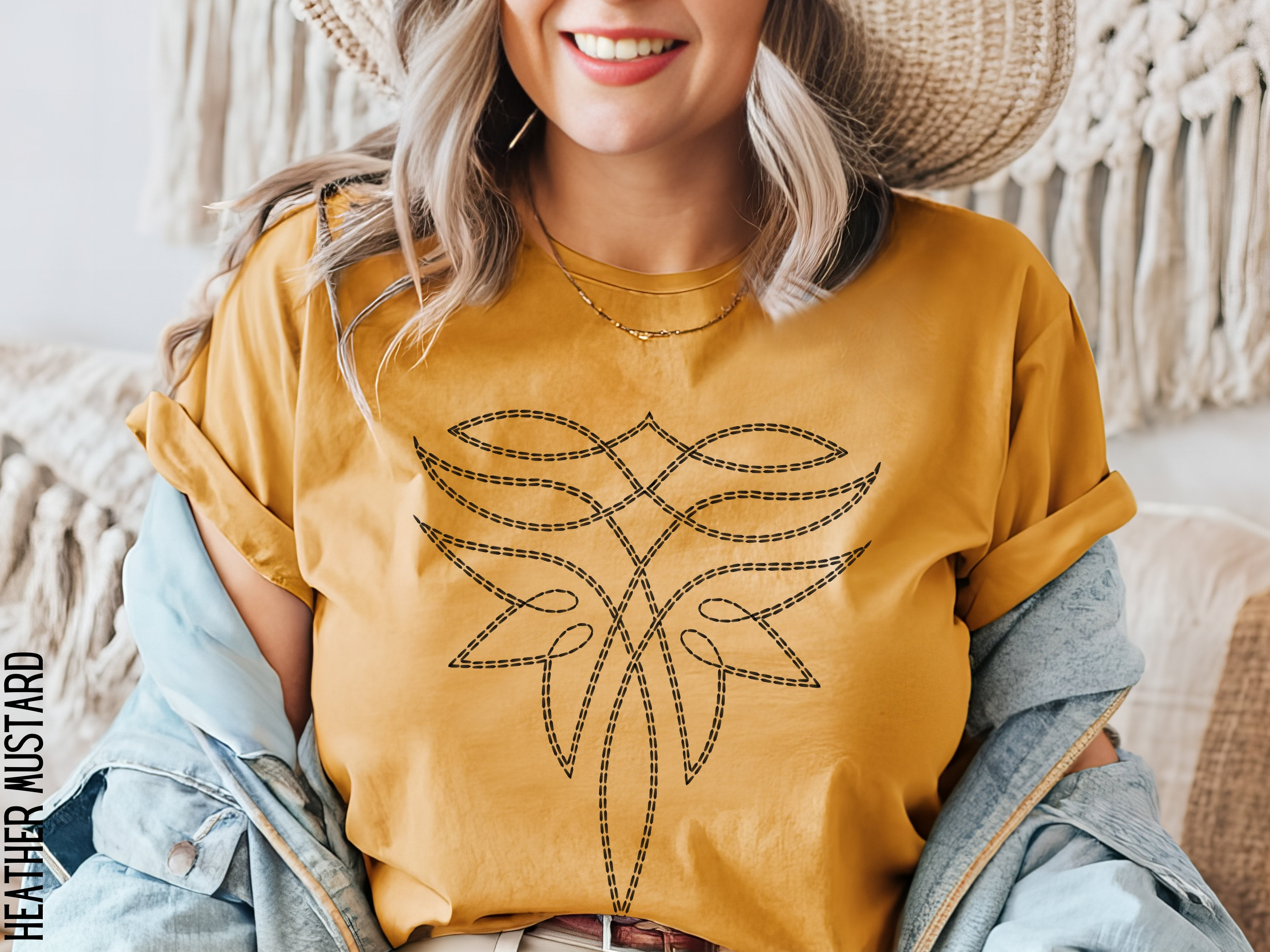 Boot Stitch Shirt Cute Western Tee Rodeo T Shirt Gift for Cowgirl