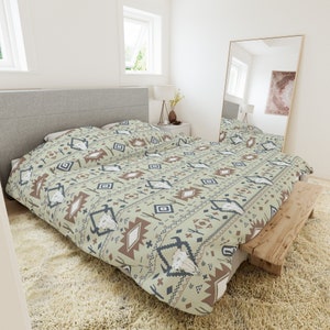 Western Duvet Cover Aztec Western Bedding Cowboy Decor Western Decor Cowboy Bedding Neutral Bedding Western Bedroom Cowgirl Southwestern