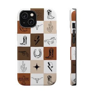 Wild West MagSafe Phone Case Neutrals Phone Case Western iPhone Case Retro Western Gift Cowgirl Phone Case Cowgirl iPhone Case Western image 1