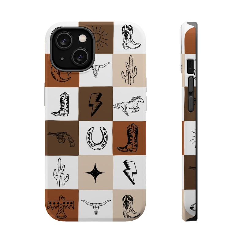 Wild West MagSafe Phone Case Neutrals Phone Case Western iPhone Case Retro Western Gift Cowgirl Phone Case Cowgirl iPhone Case Western image 1