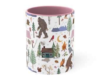 Bigfoot Coffee Mug 11oz Sasquatch Gift For Her Funny Nature Lover Hiking Gift Cabin Decor Cottage Decor Outdoor Cryptid Gag Gift Paranormal