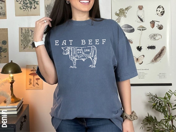 Eat Beef Shirt Farming Tshirt Ranch Wear Trendy Western Graphic Tee Country Concert Apparel Cowboy Gift T-Shirt Cowgirl Rodeo Outfits Cows