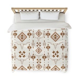 Western Duvet Cover Aztec Western Bedding Cowboy Decor Western Decor Cowboy Bedding Neutral Bedding Western Bedroom Cowgirl Southwestern