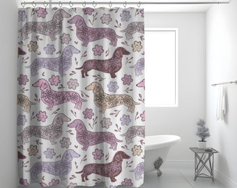 Dachshund Shower Curtain Dachshund Gift For Dog Mom Sausage Dog Wiener Dog Gift For Dog Mom Dog Lover Dog Decor Cute Bath Decor Kid's Bath