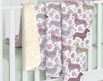 Dachshund Blanket Fleece Blanket Nursery Blanket Dachshund Lover Sausage Dog Wiener Dog Sofa Blanket Dog Lover Doxie Mom Gift Dachshund Mom