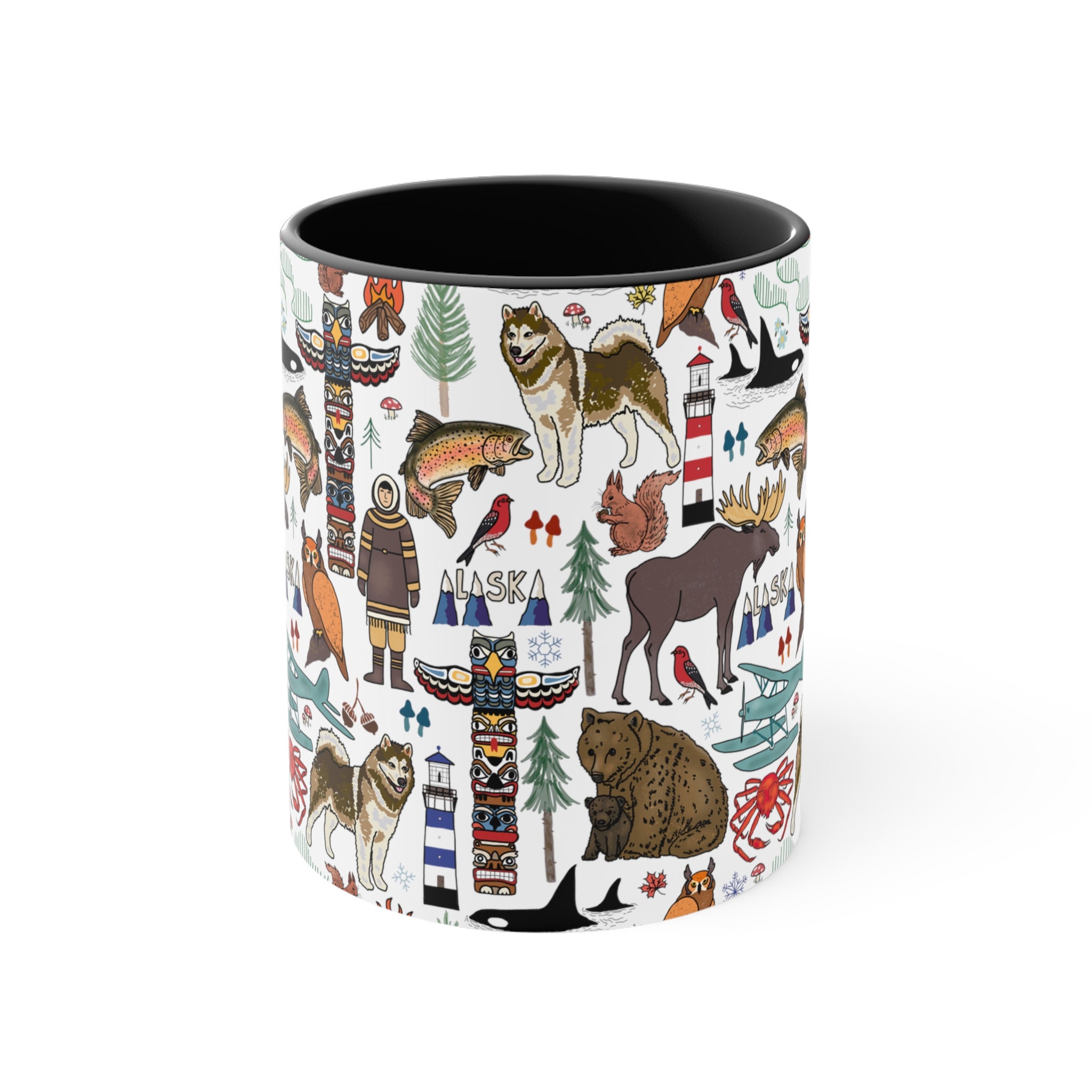 Alaska Coffee Mug 11oz Travel Souvenir Cup Gift For Honeymoon For Cruise Gift For Alaskan Trip Traveler Nature Lover Hiking Camping For Dad