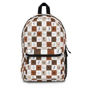 Western Checkered Backpack Cowboy Backpack School Supplies Gift For Student Western Accessories Cowgirl Accessories College Student Gift