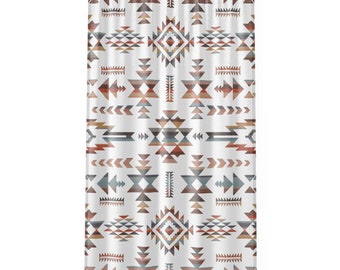 Aztec Window Curtain Western Window Curtain Transparent Window Curtain Western Decor Southwestern Curtain Western Decor Aztec Decor Boho
