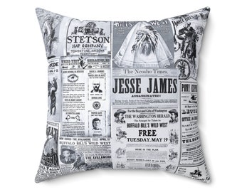 Vintage Western Accent Pillow Retro Western Vintage Rodeo Decor Western Decor Vintage Cowboy Wild West Decor Western Style Farm House Pillow