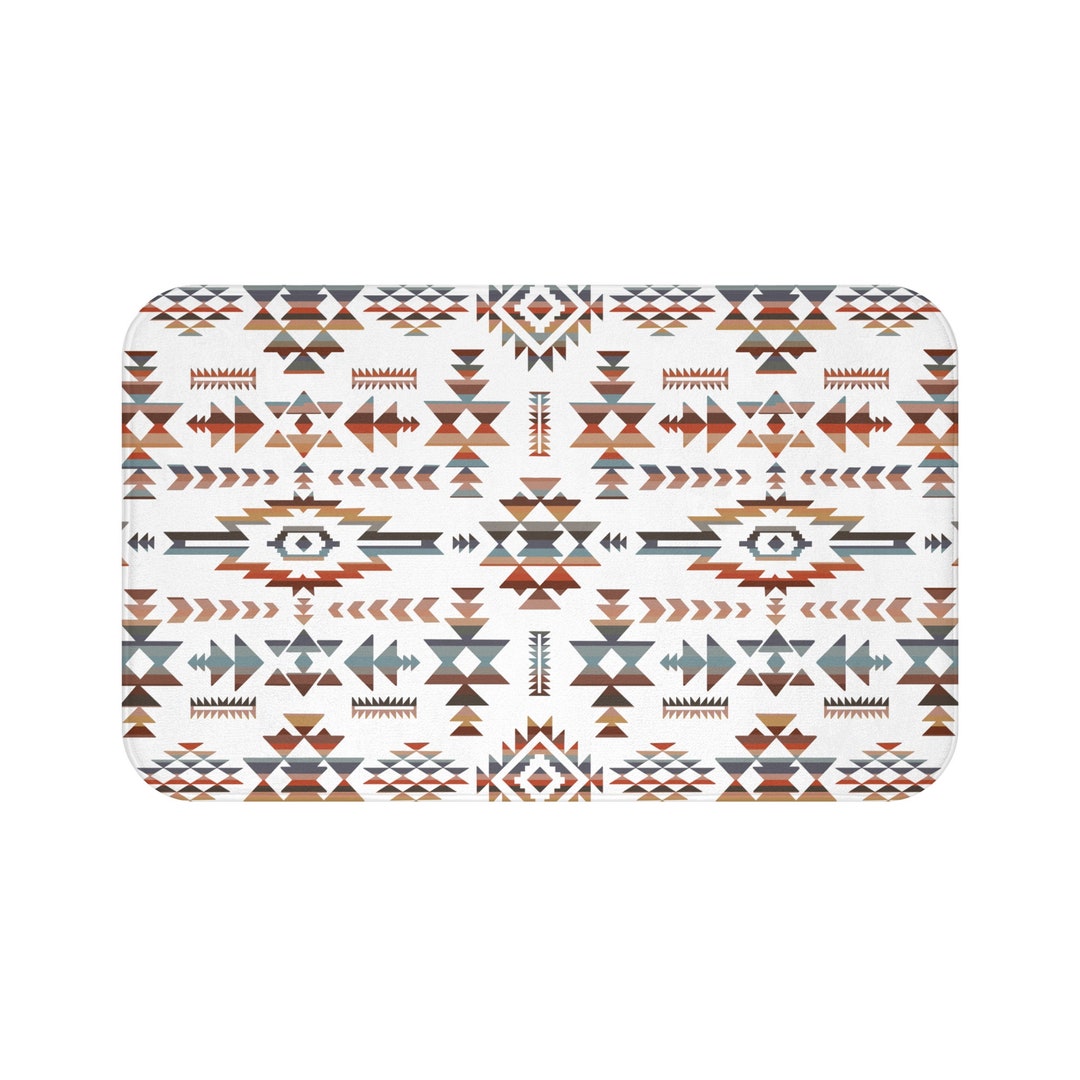 Aztec Bath Mat Western Bathroom Decor Ranch Decor Southwestern Decor