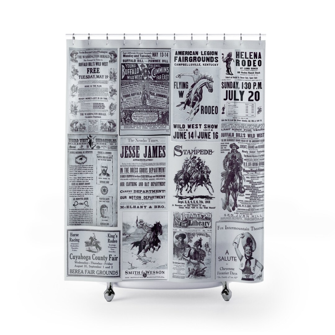 Vintage Western Shower Curtain Vintage Western Shower Curtain Western