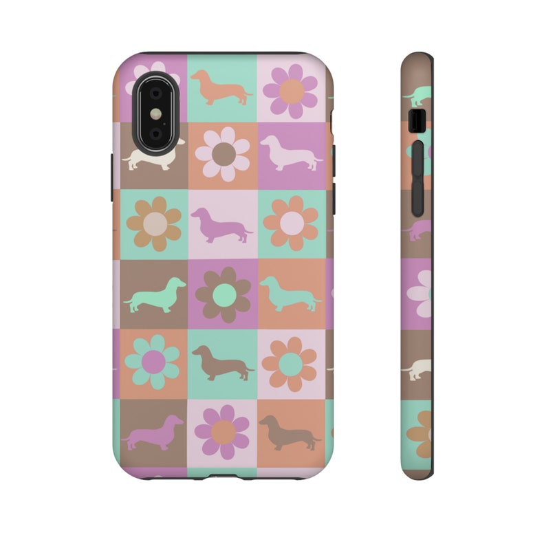 Dachshund Phone Case iPhone 15 Phone Case Sausage Dog Gift Wiener Dog Gift for Doxie Mom Retro Phone Case Dog Lover Gift Cute Phone Case image 3