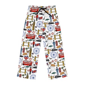 London Pajama Pants London Gift British Gift English Gift London Icons Gift For Brit Great Britain Travel Gift UK Travel Gift UK Souvenir