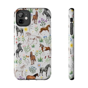 Horse Phone Case Horse Lover Phone Case Gift for Horse Lover Equestrian Phone Case Pony Gift Horse mom Gift Wildflowers Equestrian Gift