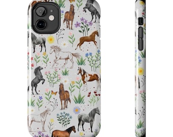 Horse Phone Case Horse Lover Phone Case Gift for Horse Lover Equestrian Phone Case Pony Gift Horse mom Gift Wildflowers Equestrian Gift