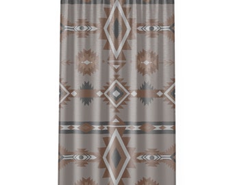 Aztec Window Curtain Western Window Curtain Transparent Window Curtain Western Decor Southwestern Curtain Western Decor Aztec Decor Boho