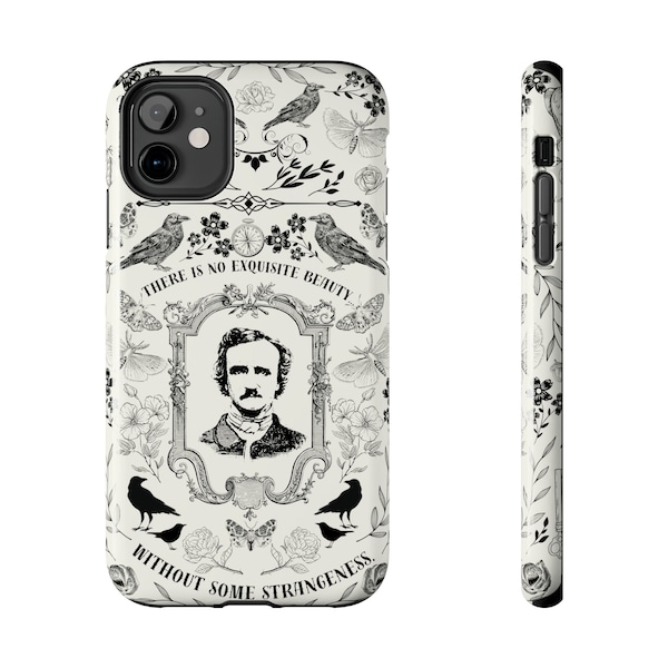 Edgar Allan Poe Phone Case Gothic iphone Case Macabre Gift Dark Cottagecore Phone Case Grunge Gift For Reader Vintage Phone Case Literary