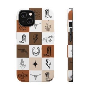 Wild West MagSafe Phone Case Neutrals Phone Case Western iPhone Case Retro Western Gift Cowgirl Phone Case Cowgirl iPhone Case Western image 2