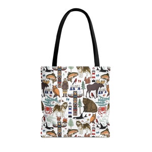 Alaska Tote Bag Alaska Gift Alaska Souvenir Wilderness Nature Alaska Wild Alaska Pride Hiking Souvenir Camping Gift Unique Shopping Bag