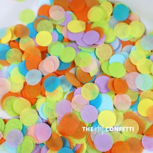 Confettis biodégradables - Mélange arc-en-ciel - Lot de mariages en vrac - Confettis ronds de 1,5 cm - Jetés, décorations de table