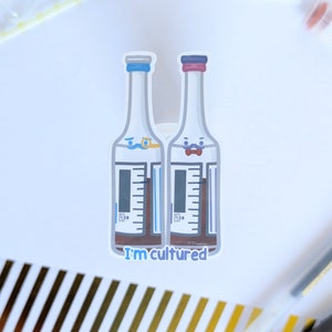 Autocollant en vinyle de bouteilles d'hémoculture de culture - labo médical/laboratoire/microbiologie/science/hôpital/soins de santé/cadeaux de laboratoire/ordinateur portable/phlébotomie