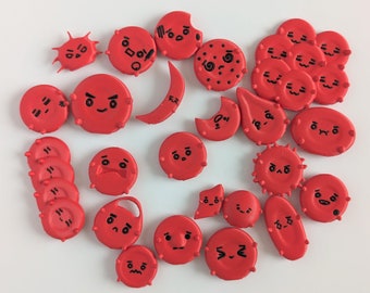 SET Red Blood Cell Morphology Magnets- cute blood cells/med lab/laboratory/hematology/science/hospital/healthcare/lab gifts/magnets/3d print