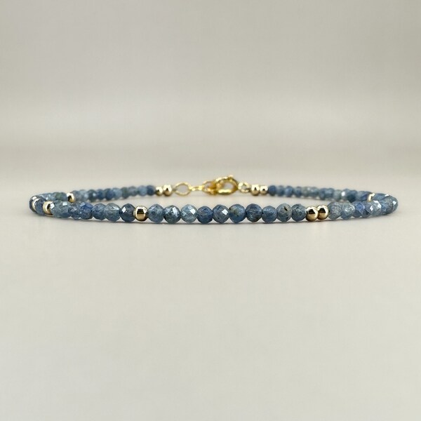 Small Sapphire Bead Bracelet Etsy