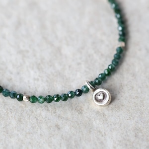 Natural Jade Bracelet Dainty Green Jade Gemstone Beaded Bracelet Everyday Jewelry Stacking Gift Minimalist Crystal Birthday Gift Mom Wife