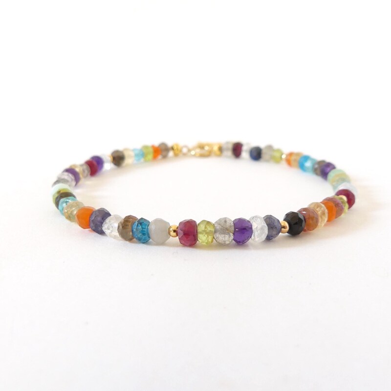 Multi Colour Crystal Gold Bracelet main image 1