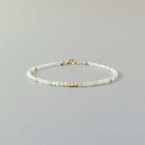 Tiny Natural Jade Bracelet Dainty Burma Jadeite Green Bead Bracelet Gemstone Minimalist Jewelry Birthday Gift for Women Wife Bridesmaid