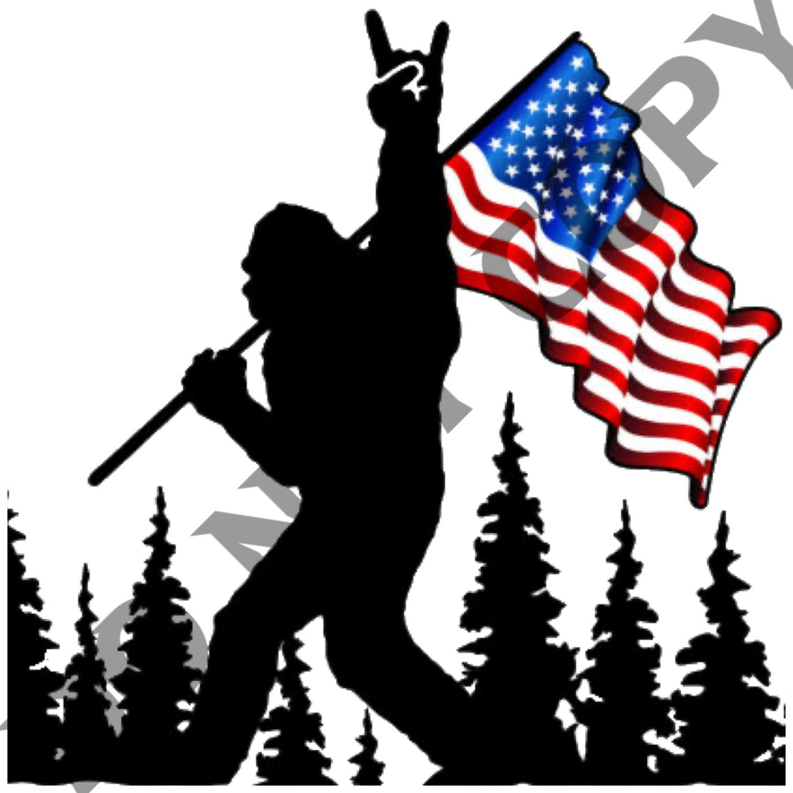 Sasquatch With Flag Digital Download - Etsy