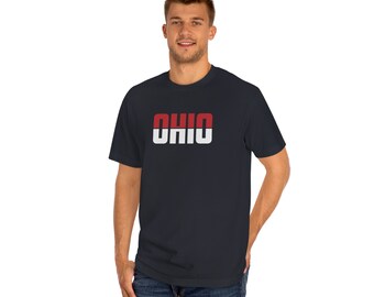 Camiseta clásica unisex OHIO roja y negra